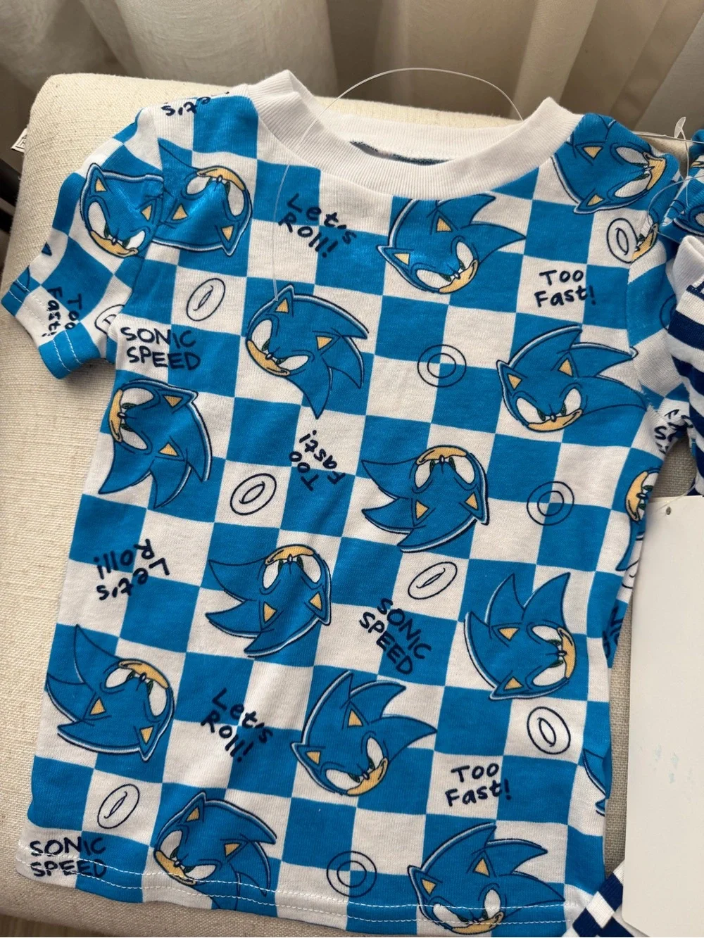 Sonic the Hedgehog Blue Striped Kids Pajama Set